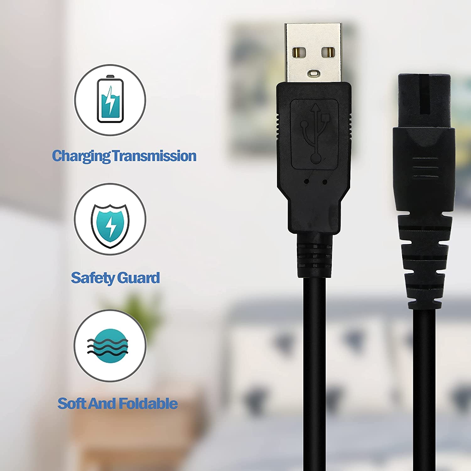 Usb Hoofd Scheerapparaat Netsnoer Mens Baard Trimmer Kabel Elektrische Mannen Scheerapparaat Schoonmaken Bursh Usb Datakabel 5V Vervanging Opladen