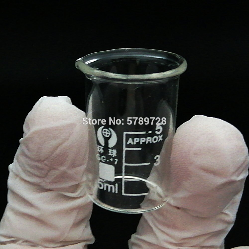 1Set 5/10/25/50/100ml Beaker Measuring Glass Beaker Lab Borosilicate Glassware Chemistry Learning Stationery Lab Supplies