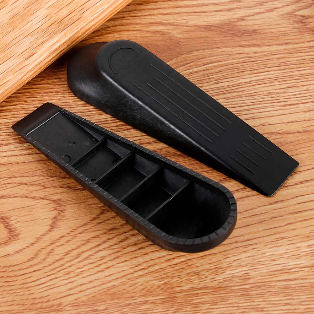 5PCS Door Wedge Shaped Plastic Door Stops Non-Slip Black Door Buffers for Office Home Baby Safe Floor Door Stopper