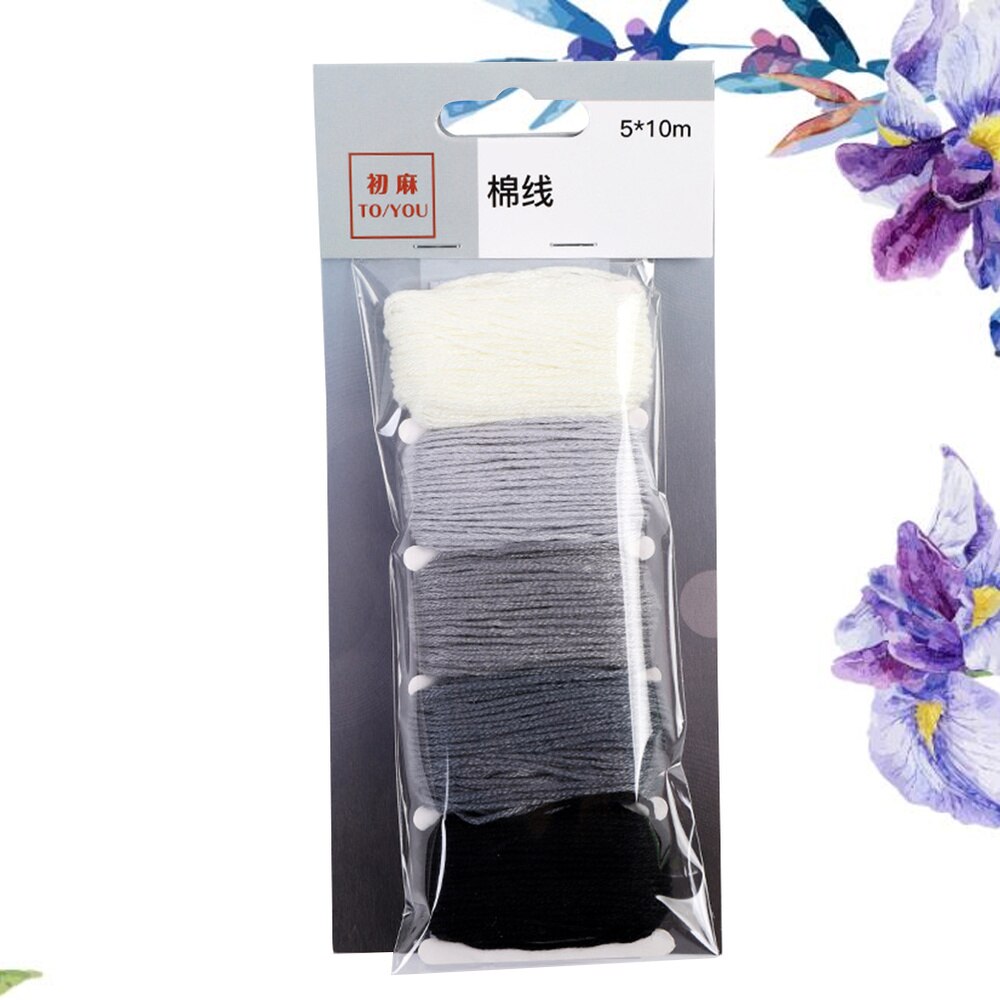 Hilo de punto de cruz de Color degradado, hilo de Cruz para bordar, Color amarillo: Grey