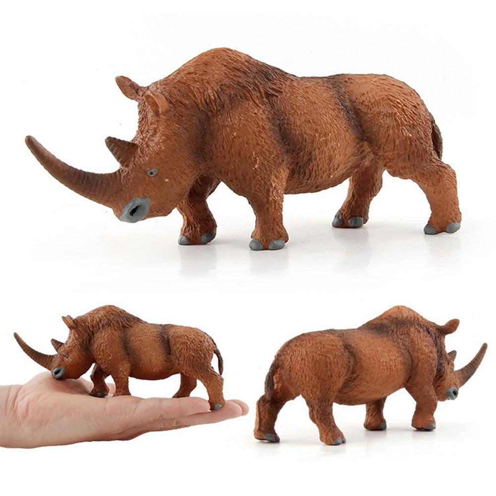 Wollige Rhinoceros Figuur Dier Speelgoed Veilig Coelodonta Rhino Model Collector Kids Kind Educatief Speelgoed Massief Ornament Speelgoed