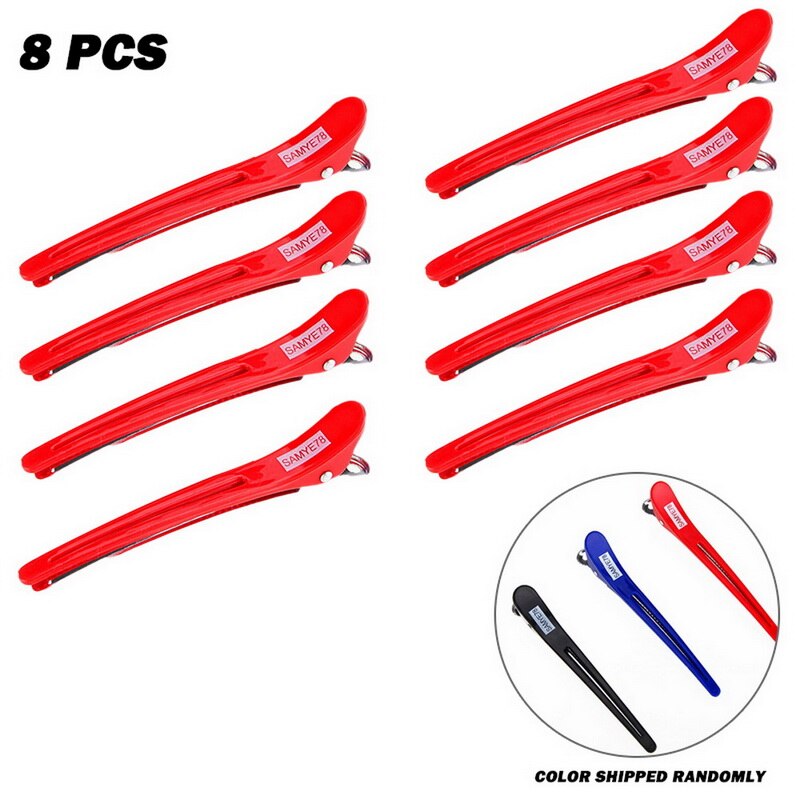 Pinzas de pelo de cocodrilo para peluquería, pinzas de pelo con forma de pico de pato para Pelo fino y gruesas: 8pcs