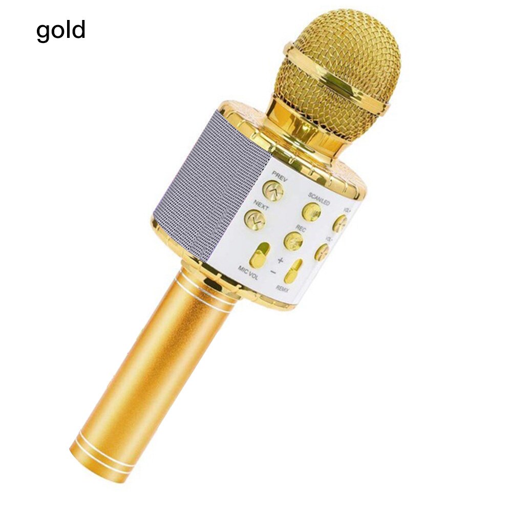 WS858 Bluetooth Wireless Microphone Speaker Handheld Microphone Karaoke Mic KTV Music Player Singing Recorder: White