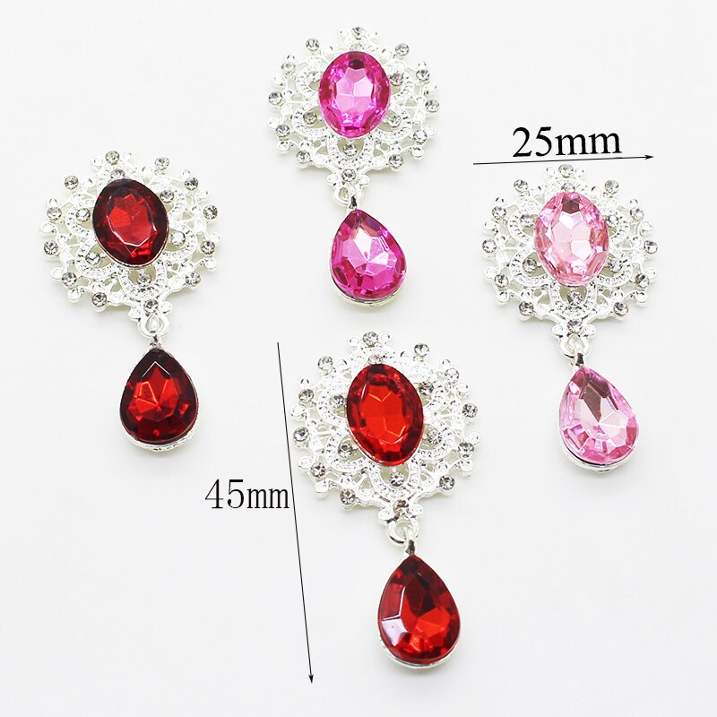 45*25mm Acrylic Rhinestone Brooch 10pcs/Set of Crystal Jewelry Gorgeous Wedding Decoration