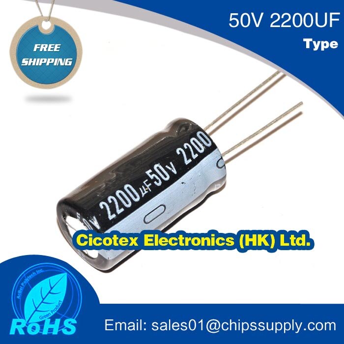 10 stks/partij Aluminium elektrolytische condensator 50 V 2200 uF 16*30mm 50V2200uF