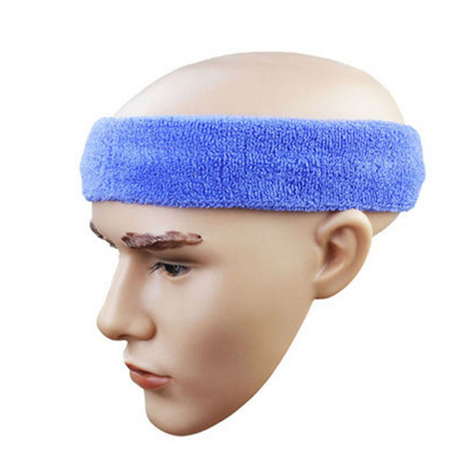 Aolikes top bomuld håndklæde klud sport svedbånd yoga hårbånd hoved svedbånd pandebånd sportssikkerhed: Blå