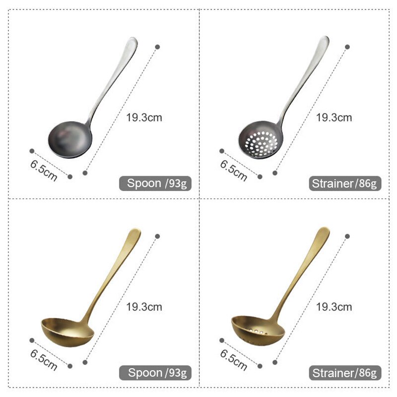 De acero inoxidable 304 estofado ranurado sopa salsa colador de cazo esfuerzo cuchara servir espumadera de cocina utensilios de cocina
