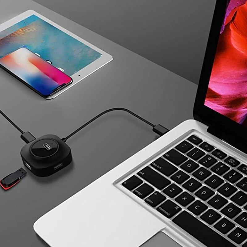 USB Hub, One to Four USB Expansion Hub, Circular HUB 3.0 Adapter