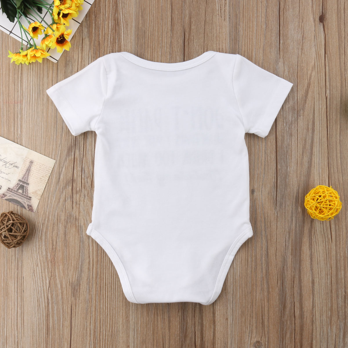 Adorable Baby Girl Boy Clothes Cute Newborn Infant Cloth White O Neck Babygrow Romper Jumpsuit Playsuit Outfit