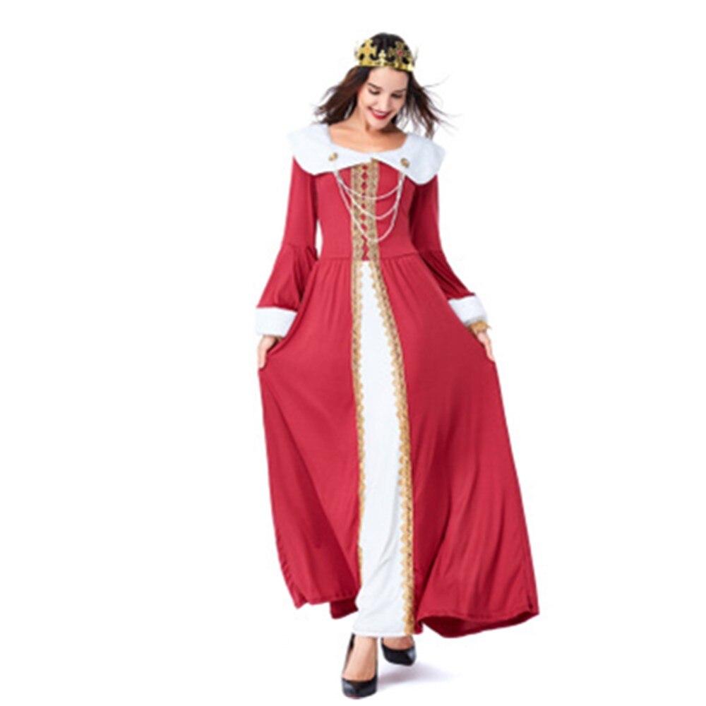 Halloween European Royal Retro Court Costume Christmas Party Masquerade British Aristocratic Queen And King Costume: Women / M