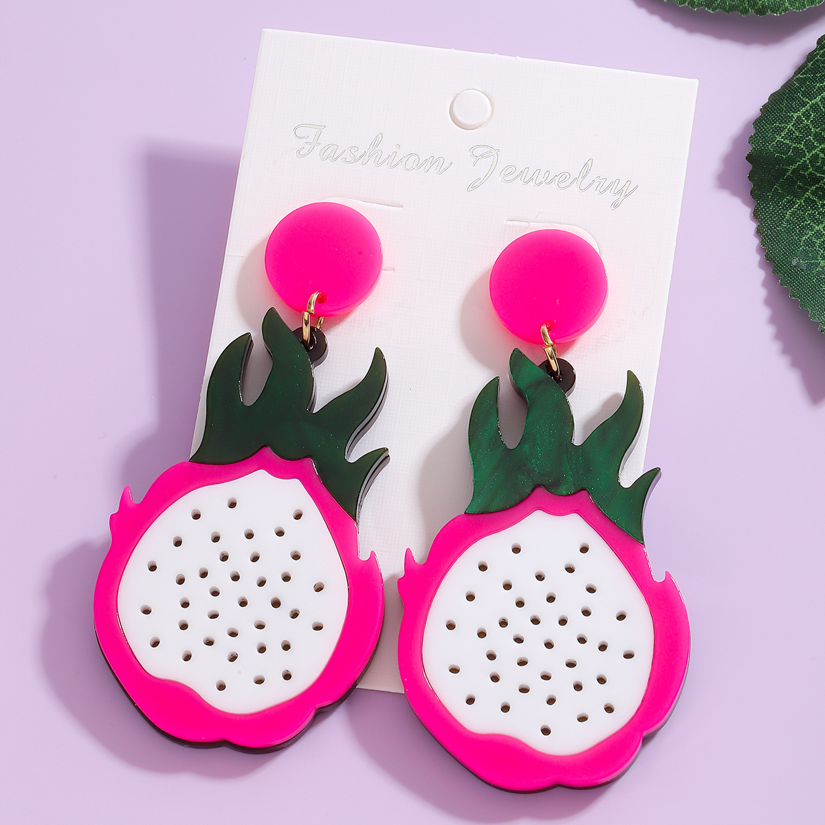 dessin animé coloré banane fraise pastèque boucles d'oreilles pour les femmes acrylique été plage fruits fête bijoux: orange