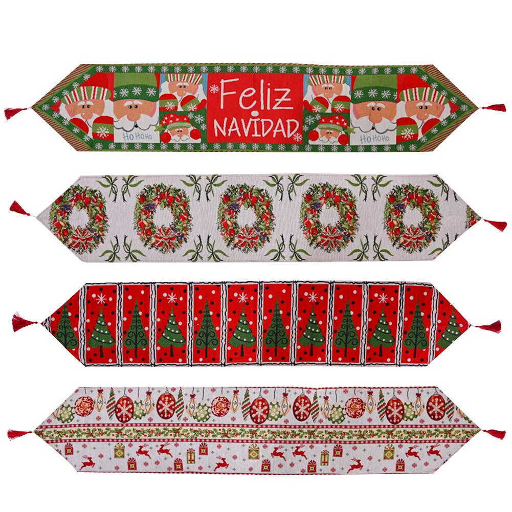 Kreative Weihnachten Dekorative Tisch Läufer Kreative Gestrickte Stoff Tisch Läufer Quaste Weihnachten Restaurant Tischdecke Matten