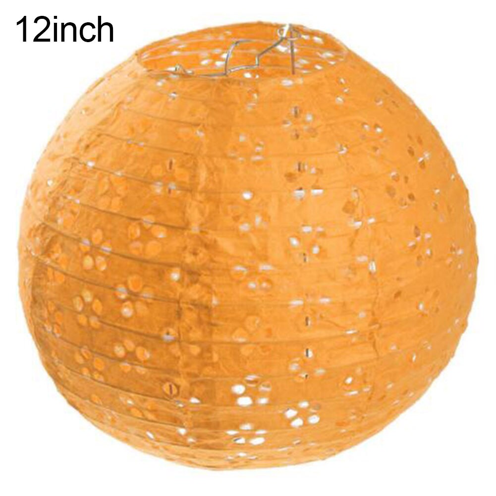 Chinese pruimenbloesem holle hangende papieren lantaarn huwelijksfeestdecoratie: Oranje / 12 inch