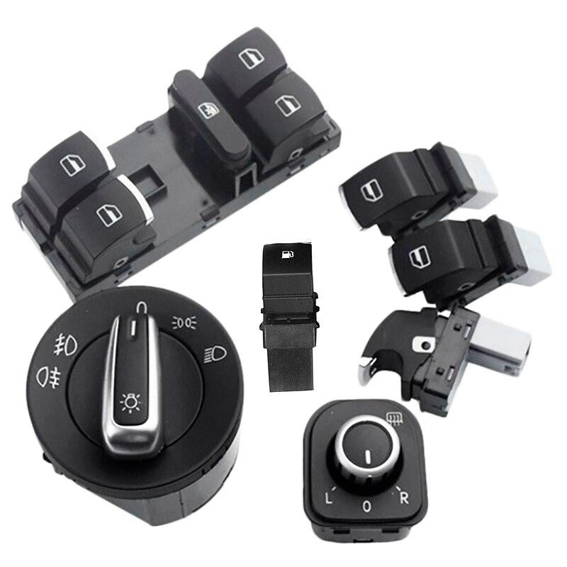 7Pc Window Headlight Fuel Gas Switch Set For Golf Mk 5 6 Jetta for Pat Tiguan