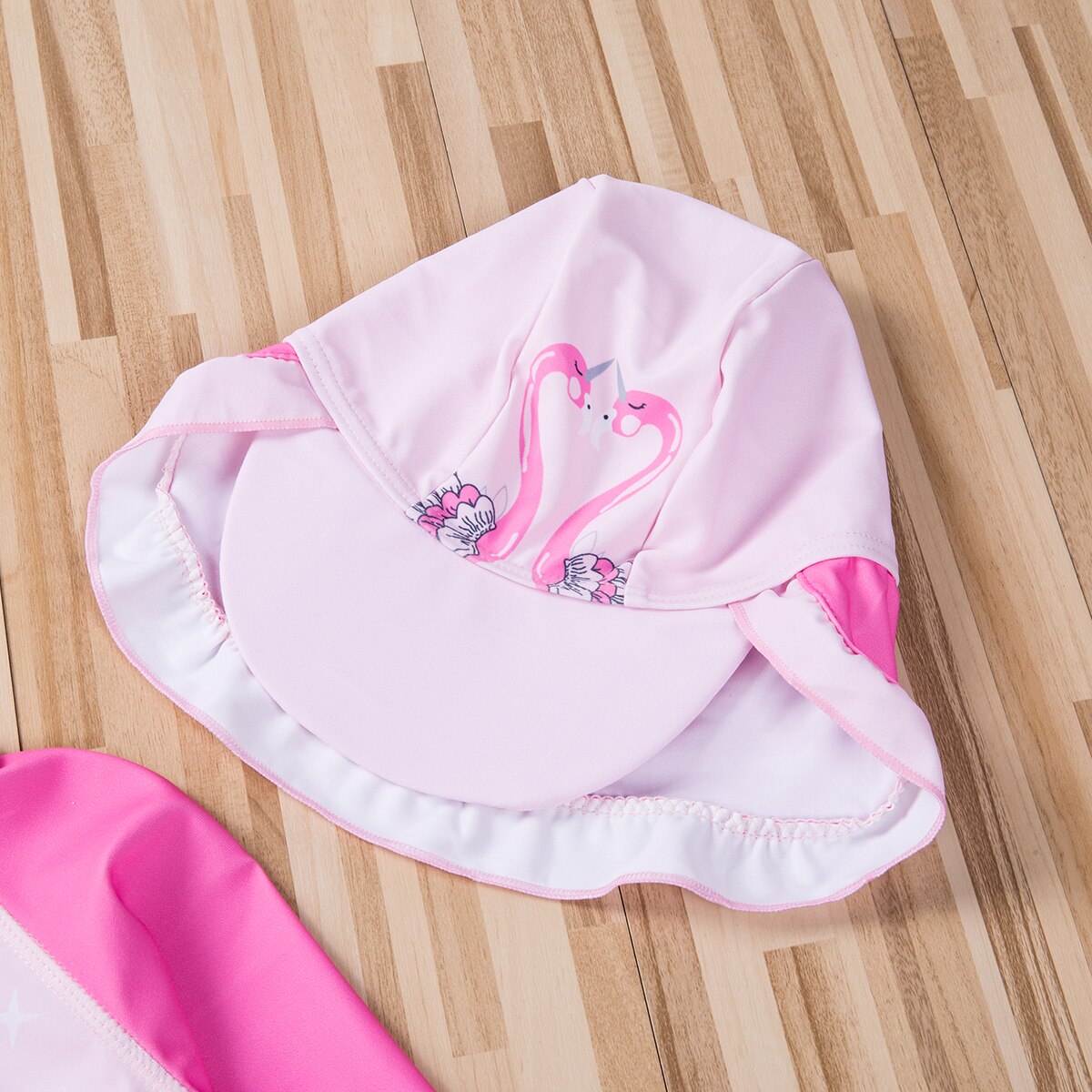 Children Beachwear One-Piece Suits Swimwear Baby Kids Girl Summer Beach Swimsuit Swimming Costume Trunks+Hat Set 2pcs Set