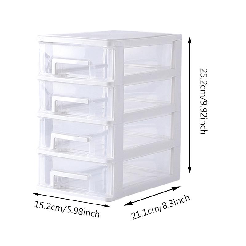 Boîte de rangement de bureau à 4 niveaux, tiroir en plastique, porte-documents et articles divers, armoire à cosmétiques, organisateur de maquillage de bureau: Style 8