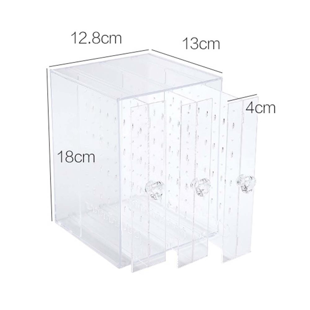 3 skuffer gennemsigtig akryl smykker arrangør desktop juvel opbevaring æske etui halskæde armbånd ring holder display stand
