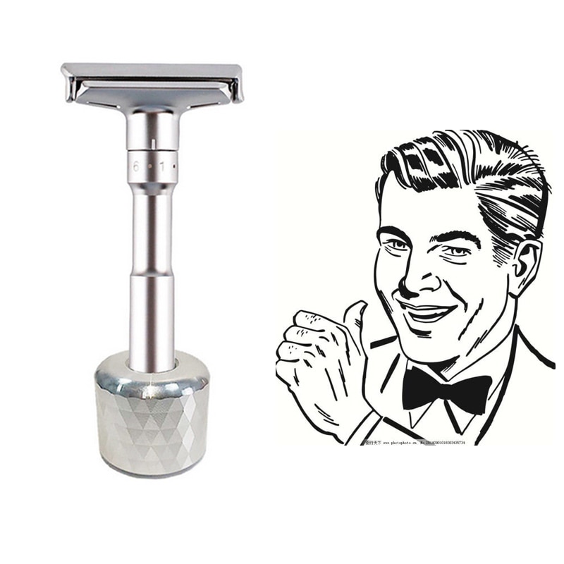 Adjustable Shaving Razor Men Double Edge Safety Razor Blades Mild to Aggressive 1-9 File Hair Removal 5 Blades suit
