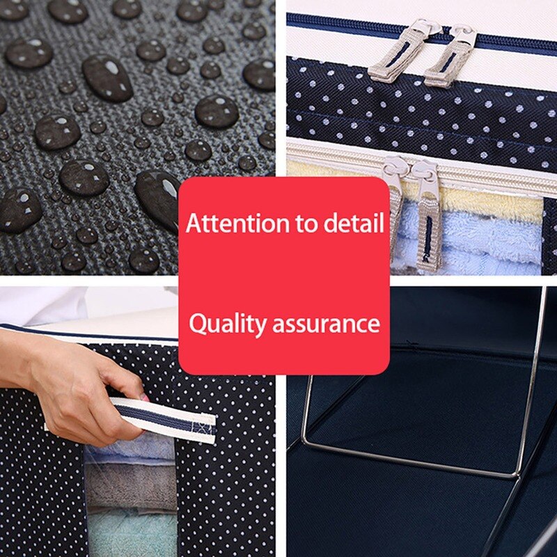 Foldable Storage Box Oxford Cloth Quilt Blanket Clothes Clothes Storage Organizer Portable Space-saving Dorm Room Essentials