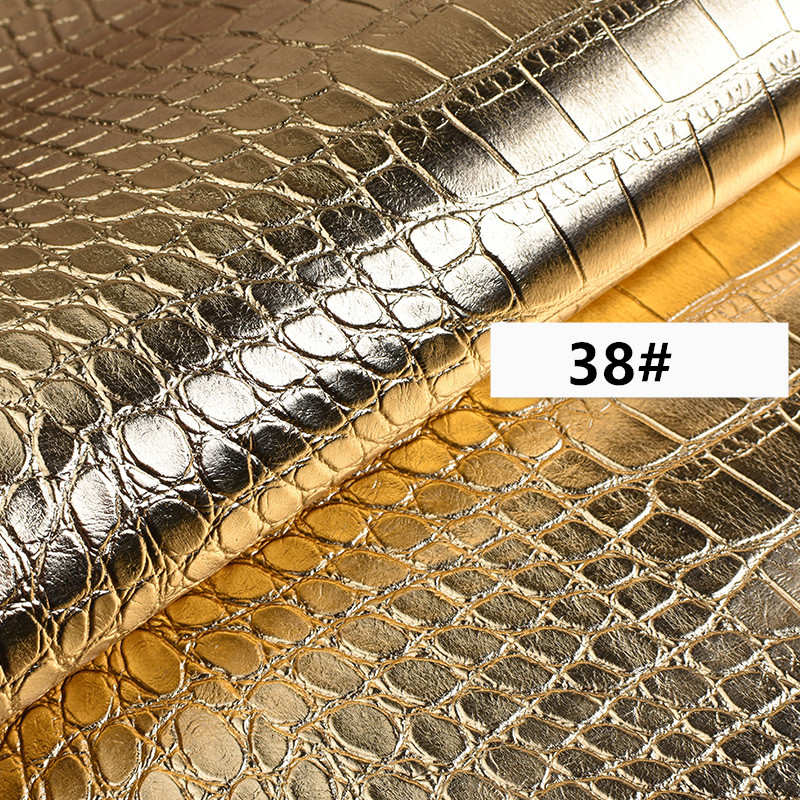 50x138cm 0.8mm Faux PVC leather Fabric Imitation Crocodile Skin Embossed Synthetic PVC Faux Leather for Decoration Sofa Home: NO38