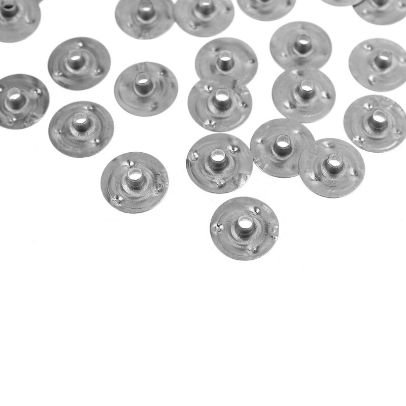 100/200 stuks metalen houder voor kaarsenlonten, zilverkleurig, voor het maken 12.5*2.5mm