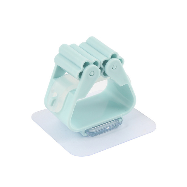 Adhesive Multi-Purpose Hooks Wall Mounted Mop Organizer Holder RackBrush Broom Hanger Hook Kitchen Bathroom Strong Hooks: B-green-6X6cm