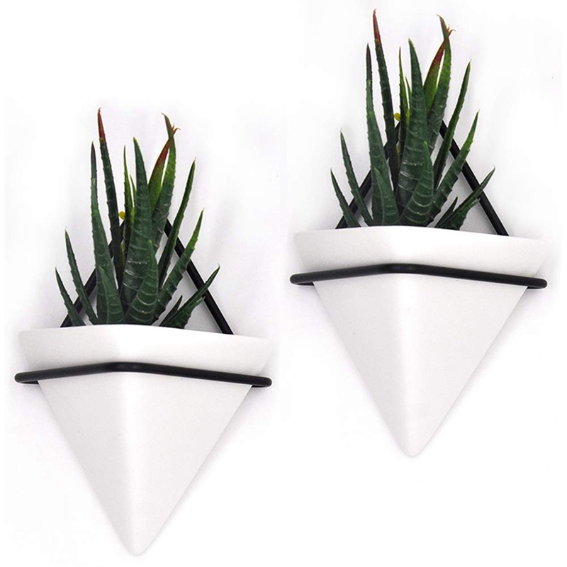 Home Goods Modern Hanging Planter Pots (2-Pack), Small Decorative Wall Planters for Cactus Decor and Hanging Plants, Wa