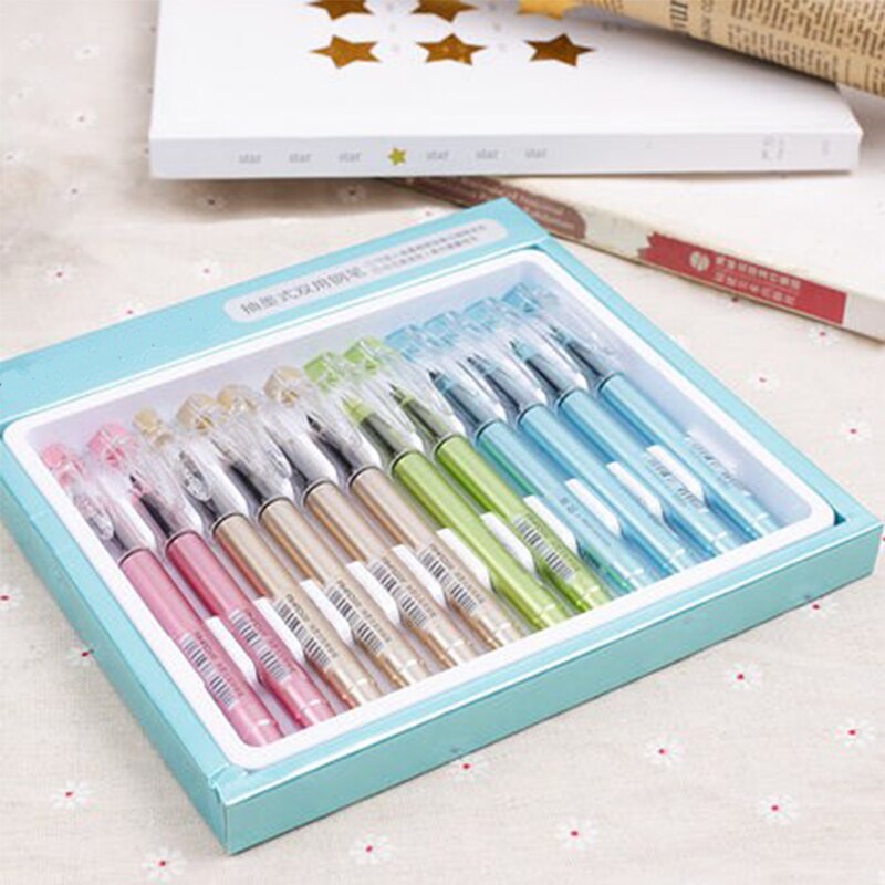 Stylo plume en plastique de luxe 0.5mm multifonction sucer l'encre ou utiliser les stylos de Sac d'encre pour écrire des fournitures scolaires de bureau de papeterie