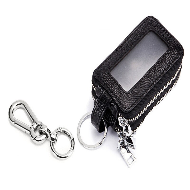 Draagbare Lederen Mannen Sleutel Portemonnee Mannelijke Autosleutel Bag Keys Houder Krokodil Patroon Sleutel Case Organizer Kleine Portefeuilles Met Gesp: Black