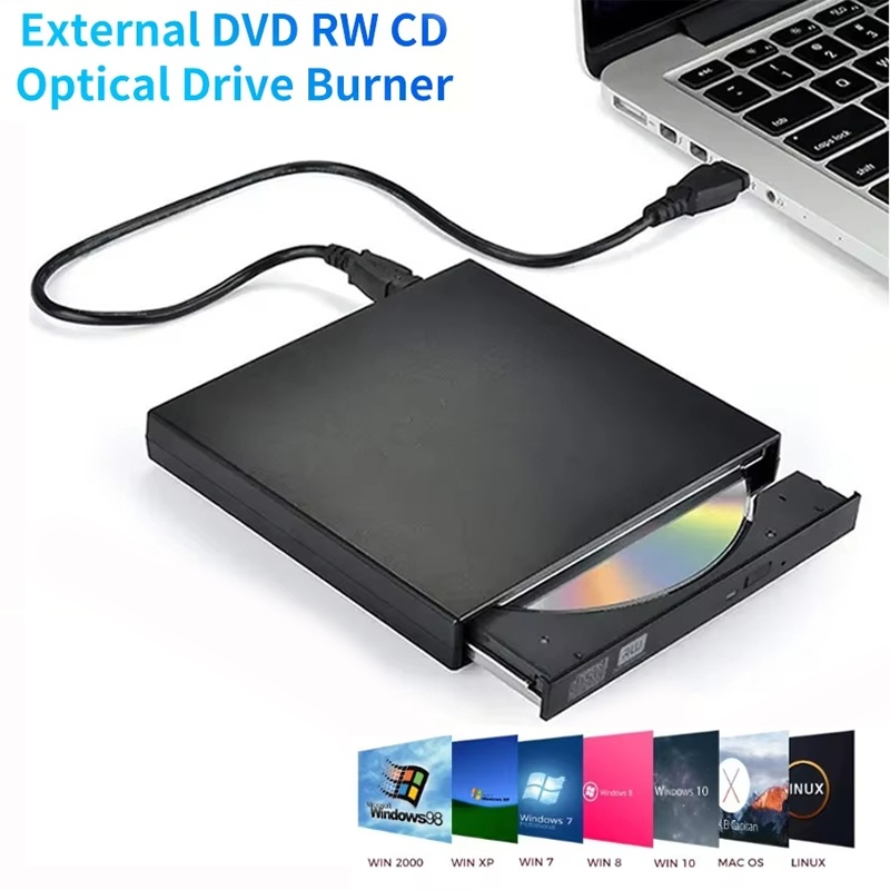 Usb 3.0 external cd/dvd drive, usb writable external cd-rw drive, dvd-rom player/burner for laptop, desktop pc, computer