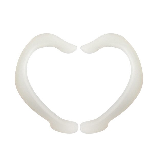 Mascarilla Universal de Gel de sílice, orejeras de silicona reutilizables, ganchos para las orejas cómodos, suministros de gancho, 1 par: White