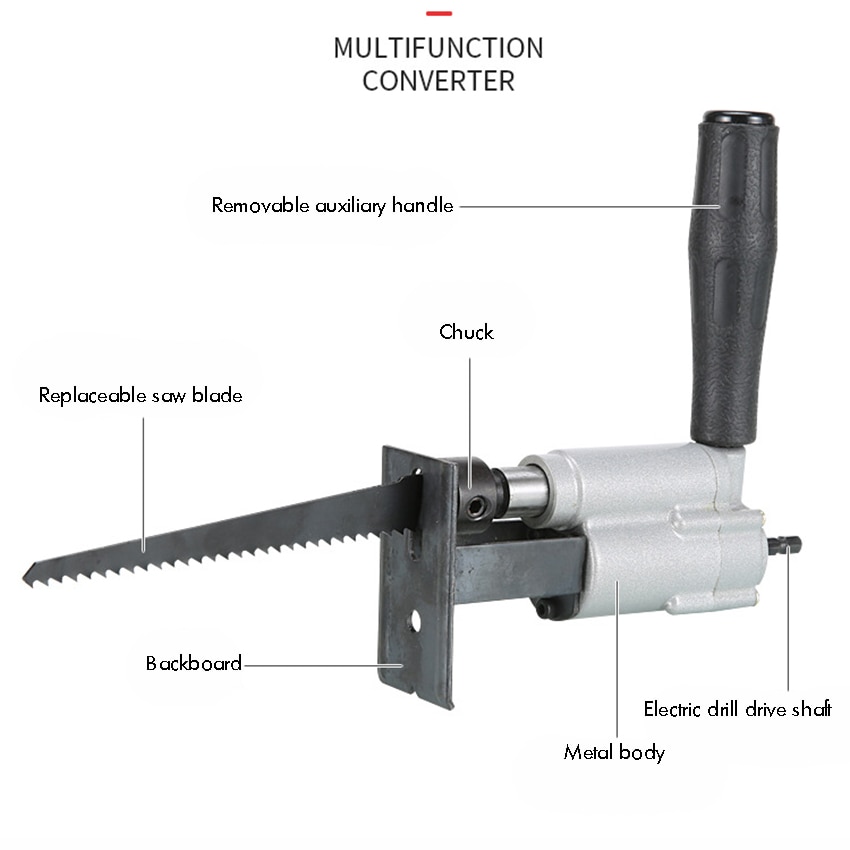 Monitoiminen edestakaisin saha-adapterisarja sähköporan vaihtamiseen edestakaisin sahaksi pistosaha metallileikkuri poralaite