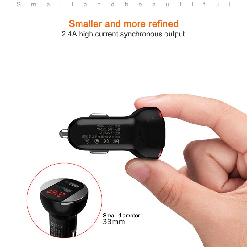Cargador de coche Universal de 5V/3.1A, salida USB Dual para Huawei P10 Plus Mate 9, Xiaomi Mi5 Mi6 Plus, pantalla Led de voltaje