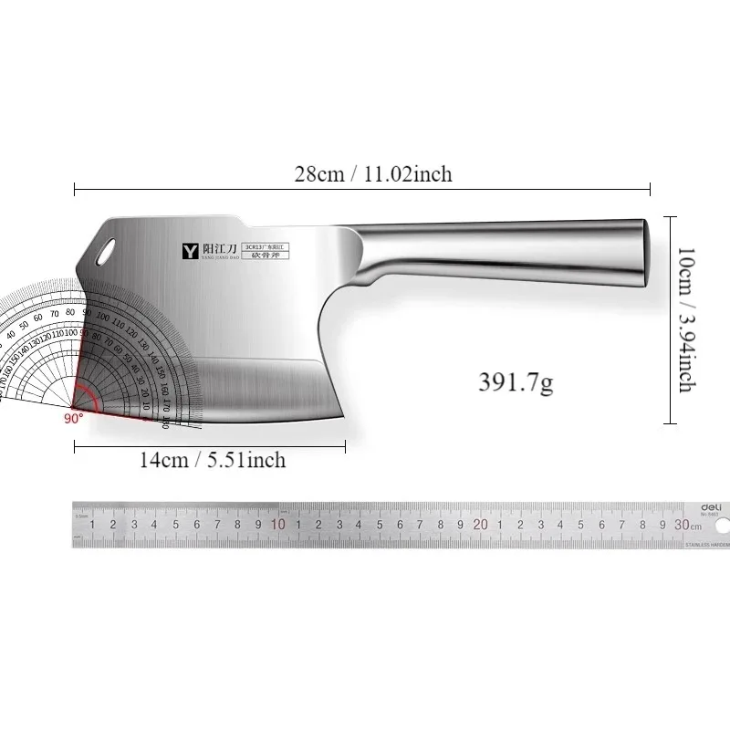 Special knife for cutting bones, bone cleaver, forged bone cutting knife, thickened and weighted: Default Title