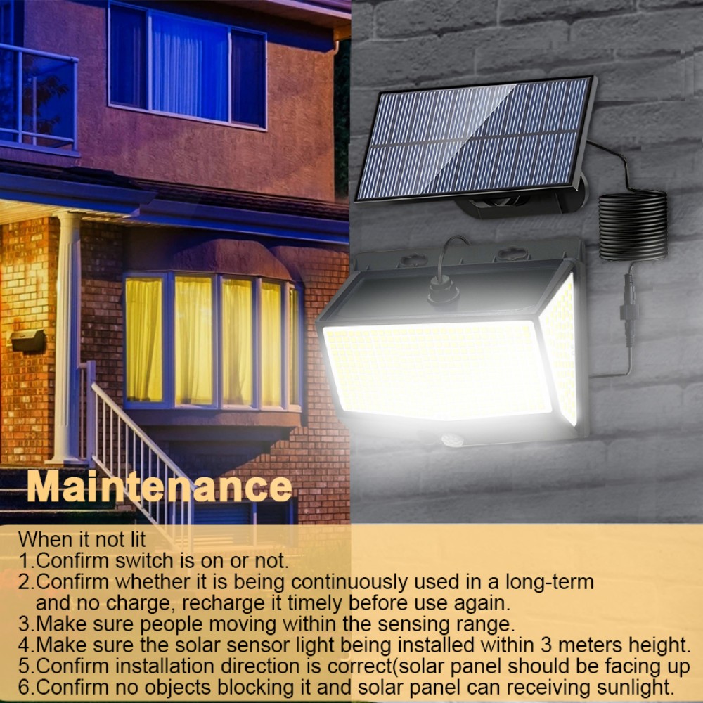 Buitenverlichting op zonne-energie 468 LED met 3 verlichtingsmodi Bewegingssensor Wandlamp IP65 Waterdicht op zonne-energie voor tuinterras