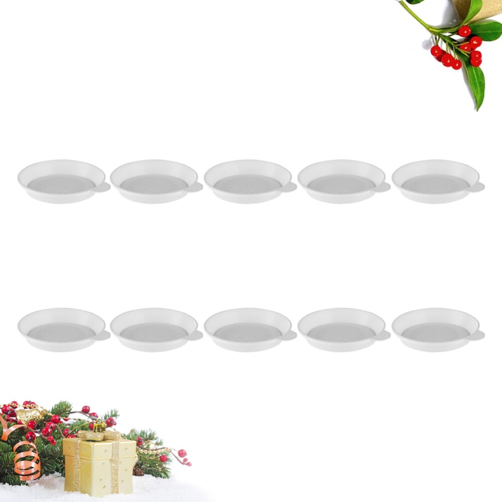 10 stuks bloempot lekbak plantenbak schotel voor plantenbak tuin balkon  - 6.8cm diameter (zwart): Wit