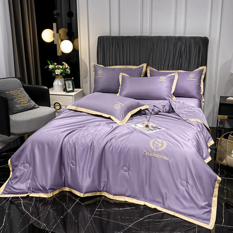 Sommer Klimaanlage Kühlen Decke freundlicher Luxus Decke Bettdecke Königin König Größe Bettwäsche Abdeckung: 200x230cm / Violett