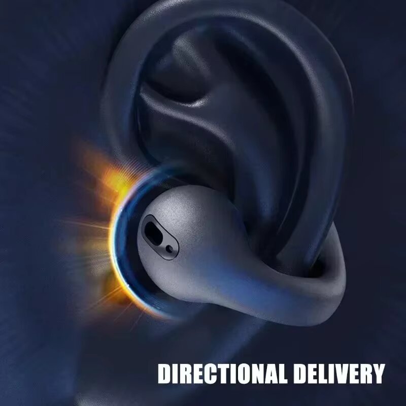 Bluetooth Headset 5.3 Wireless Bone Conduction Headphones Clip Ear Music Noise Canceling HD Call Sports Gaming Earphone