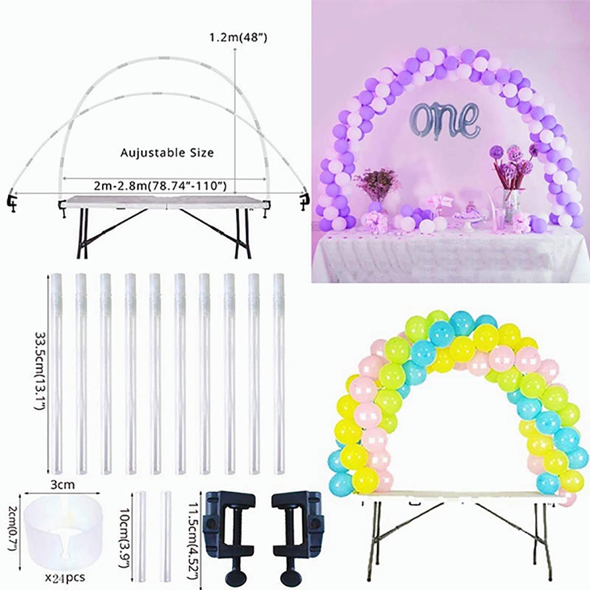 Arch Shape 1 Set Decorative Arch Shape Balloon Stand Set Garland Balloon Stand Water Fillable Base for Birthday
