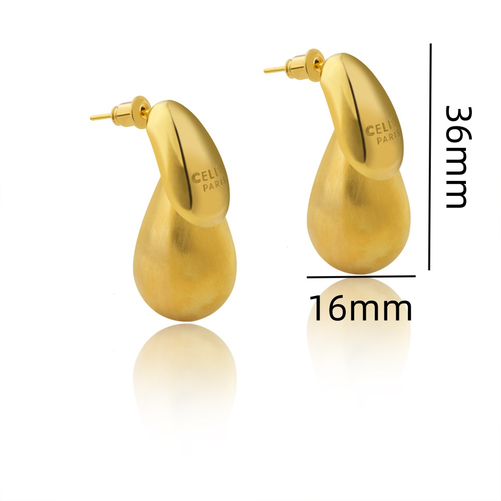 Boucles d'oreilles goutte d'eau transparentes pour femmes, plaquées or, élégantes, modernes, de , bijoux de fête,: Plaqué Rhodium