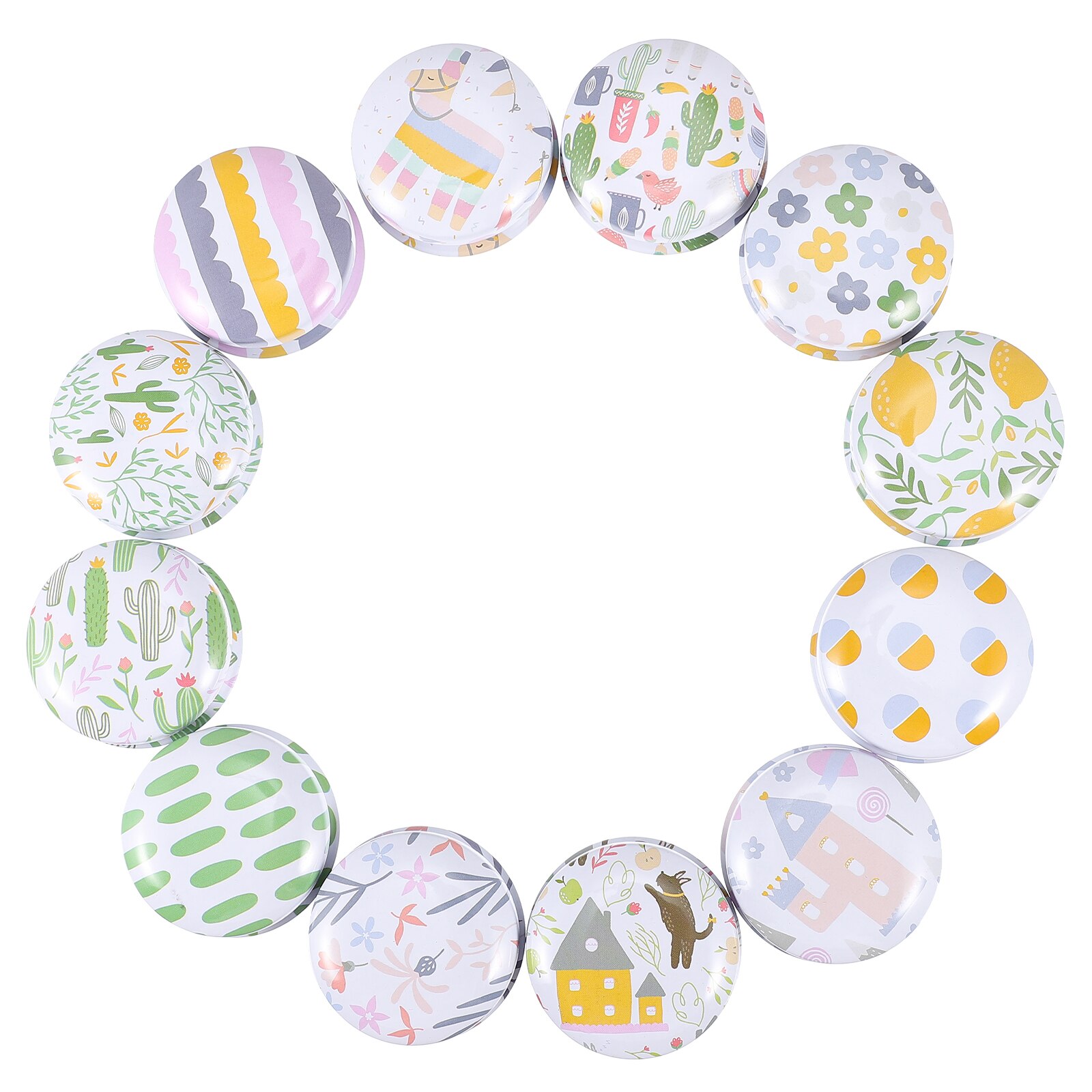 Pot de bougie rond vide en métal, 12 pièces, conteneur de fabrication de bougies, bijoux, perles, épices, rouge à lèvres, bonbons, de rangement de fête: E