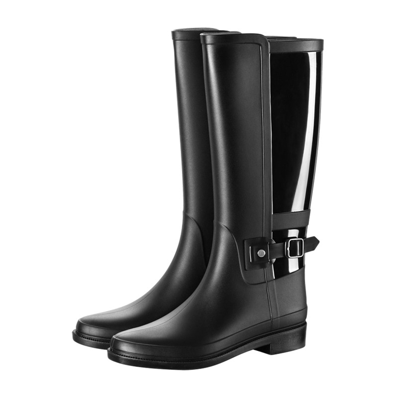 Damskie wodoodporne żółte kalosze damskie robić kolan modne damskie kalosze na deszcz dziewczęce buty Rainboots PVC kalosze xcv45