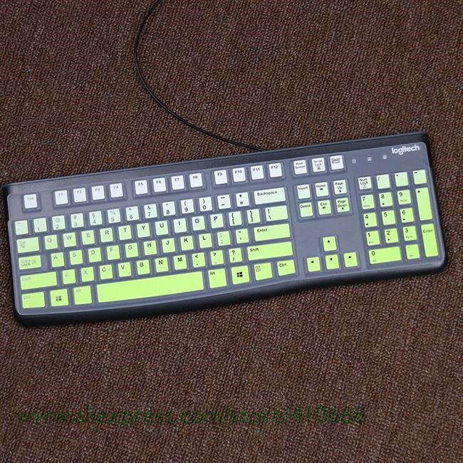 Wasserdichte Silikon Schreibtisch Tastatur Abdeckung Schutz Haut Für Logitech MK120 K120 Computer Staub Abdeckung Film: allmählich Grün