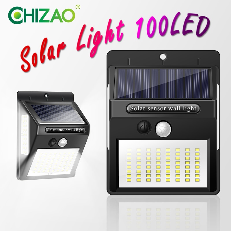 CHIZAO LED Nachtlampje met Motion Sensor Solar Battery Powered Lamp Waterdicht Wandlamp voor Tuin Decoratie