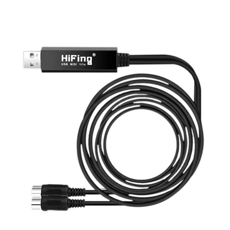 Hifing usb ind-ud midi interface konverter / adapter med 5- pin din midi kabel til pc / laptop / mac