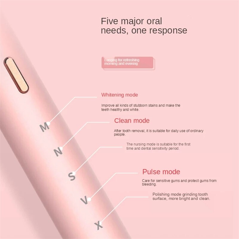 Electric toothbrush for adults with soft bristles automatic toothbrush, rechargeable USB ultrasonic steam toothbrush