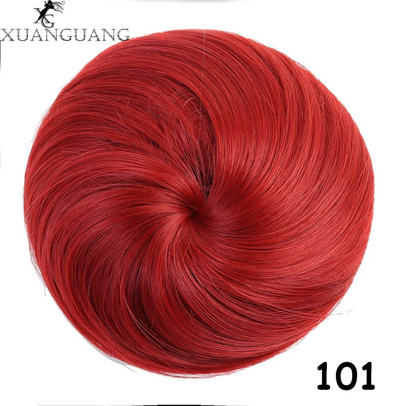 XUANGUANG Woman Hair Chignon Clip In Hairpiece Extensions Nine Colors High Temperature Fiber Hair Bun Donut Chignon: 101