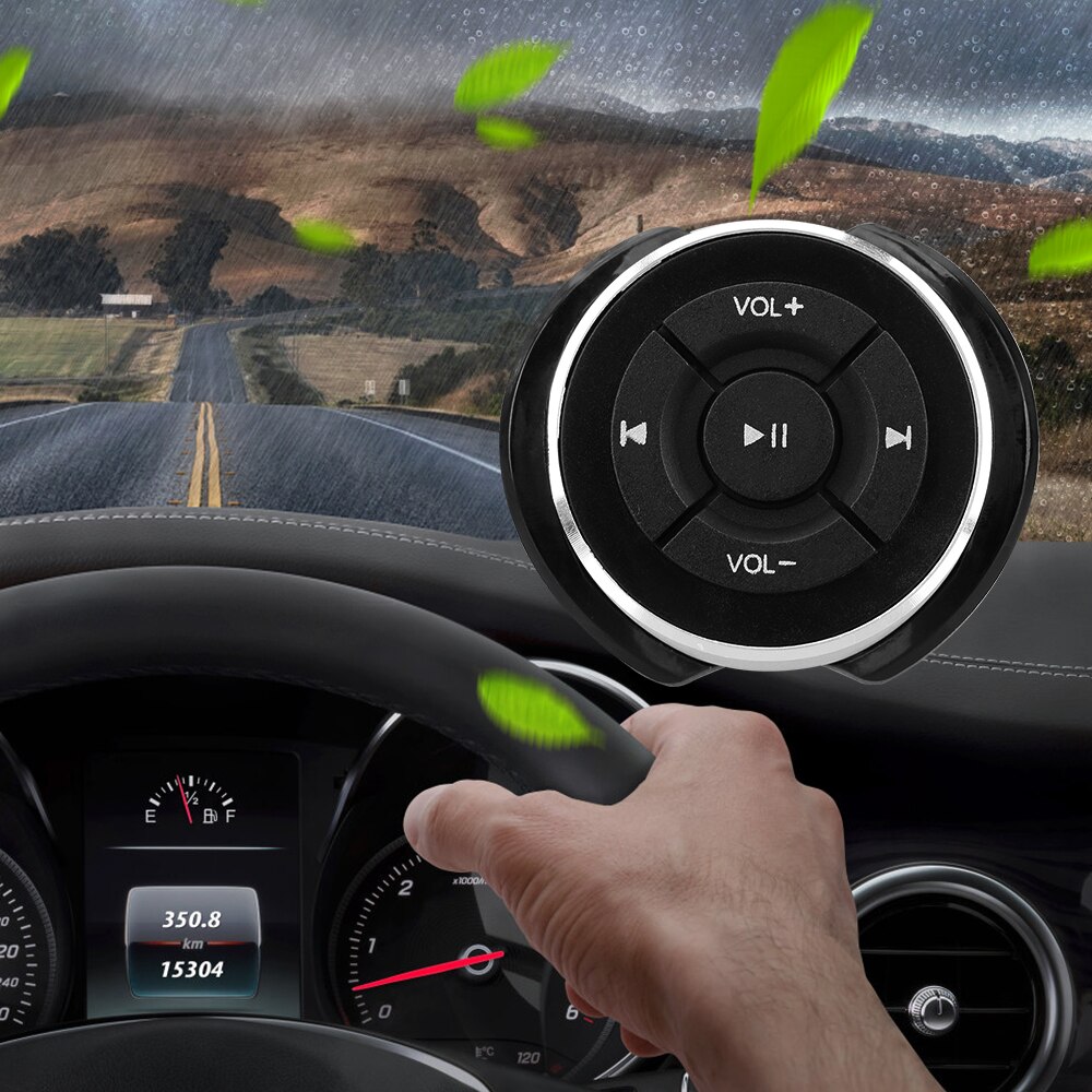 Auto Stuurwiel Afstandsbediening Draadloze Bluetooth Media Volume Knop Voor Ios Android Telefoon Tablet Smartphone