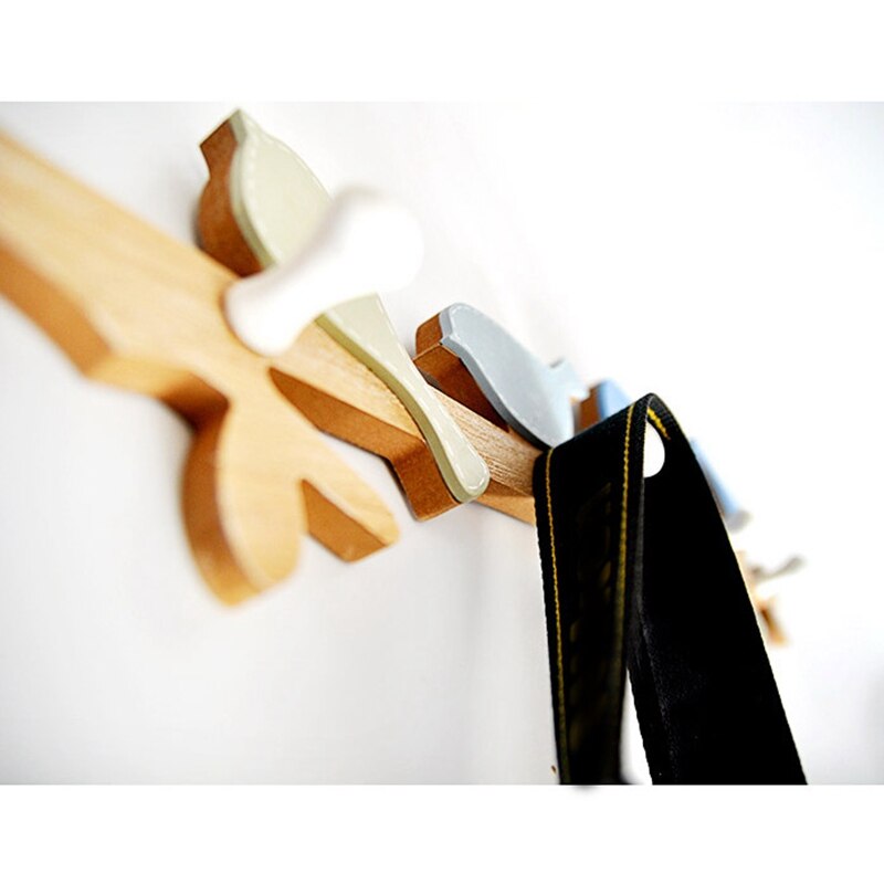 4 Haken Home Decoratieve Haken Vogel Houten Kapstok Rail Kleerhanger Woonkamer Decoraties Haak