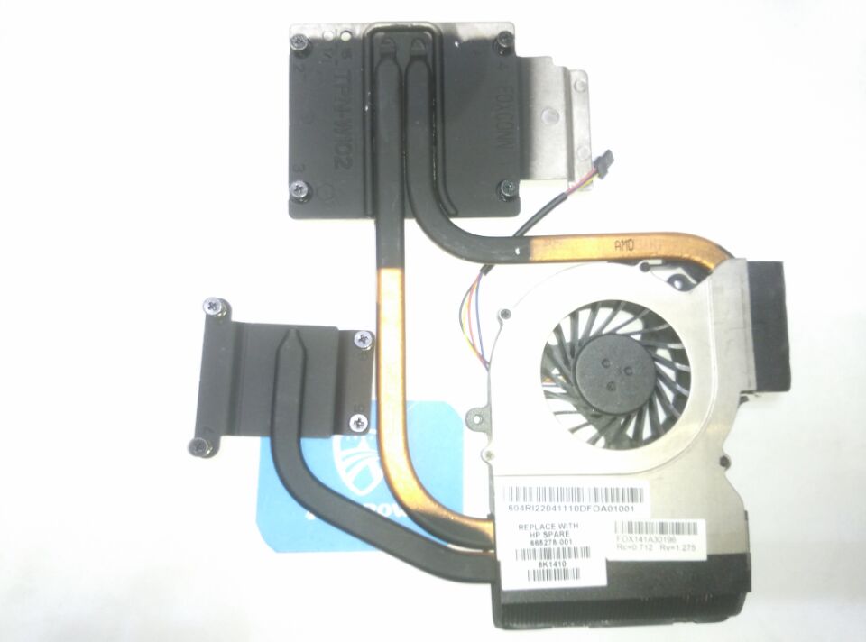 Original for HP DV6-6000 DV7-6000 DV6 DV7 COOLING HEATSINK with FAN 650797-001 665309-001 665278-001: A heatsink and fan